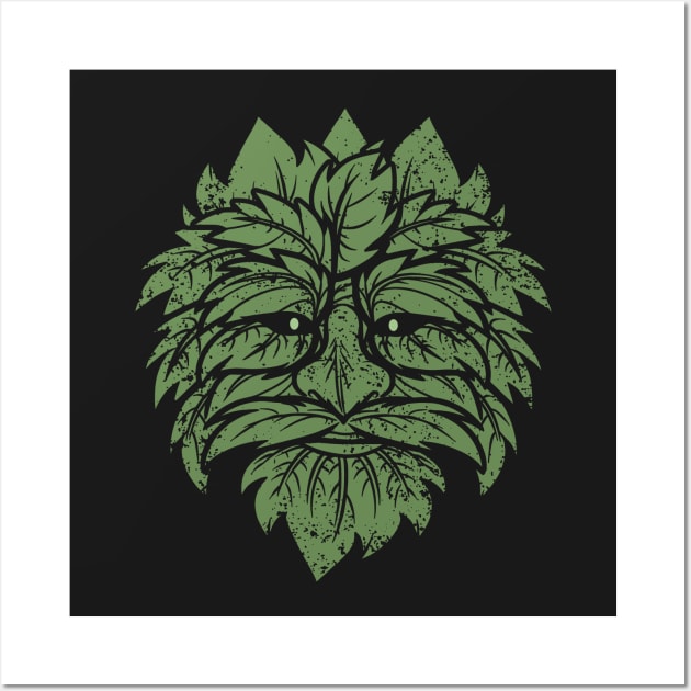 TRADITIONAL CELTIC WICCA PAGAN GREENMAN T-SHIRT AND MERCHANDISE Wall Art by ShirtFace